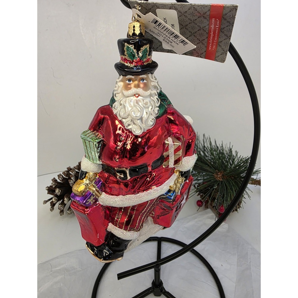 Christopher Radko Macy's Shopper Nick Santa Christmas Ornament 3012706 6.5"